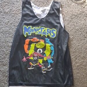 Space Jam Monstars Tune Squad Sz XL Reversable Black And White Vintage Jersey
